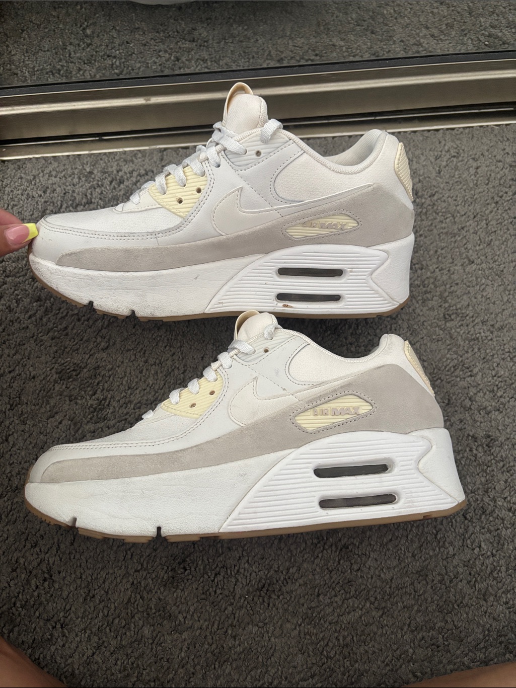 Nike Off-White And Tan Low-Top Sneakers